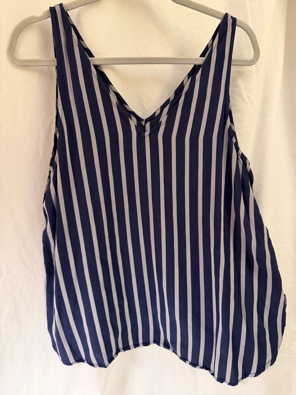 Cleo navy stripe tank shirt top size L